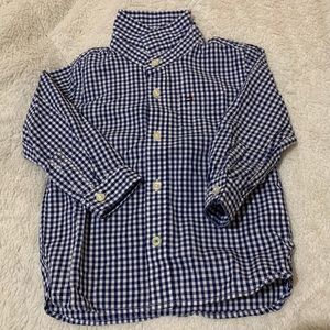NWOT Tommy Hilfiger Blue Plaid Shirt 18 months